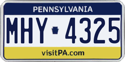 PA license plate MHY4325