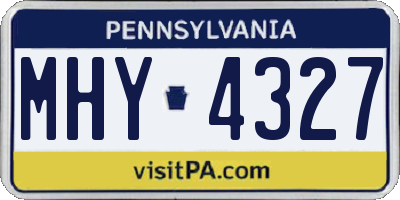 PA license plate MHY4327