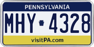 PA license plate MHY4328