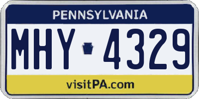 PA license plate MHY4329