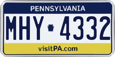 PA license plate MHY4332
