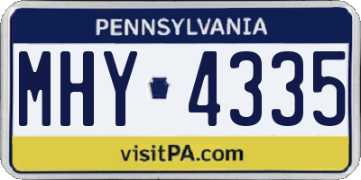 PA license plate MHY4335
