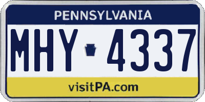 PA license plate MHY4337
