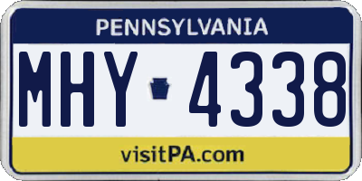 PA license plate MHY4338