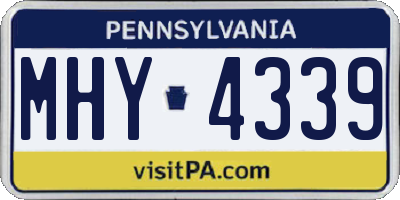 PA license plate MHY4339