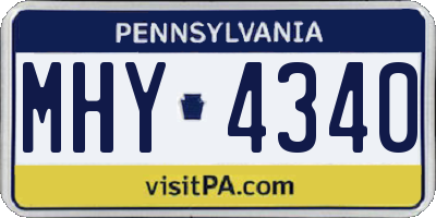 PA license plate MHY4340