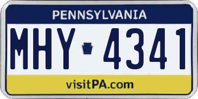 PA license plate MHY4341