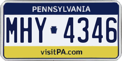 PA license plate MHY4346