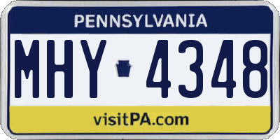 PA license plate MHY4348