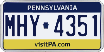 PA license plate MHY4351