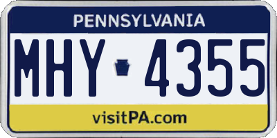 PA license plate MHY4355