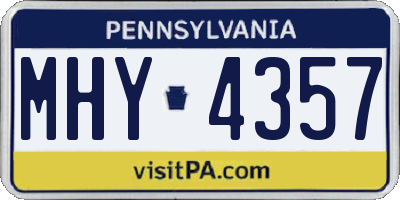 PA license plate MHY4357