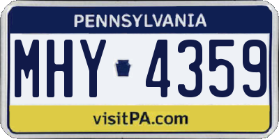 PA license plate MHY4359