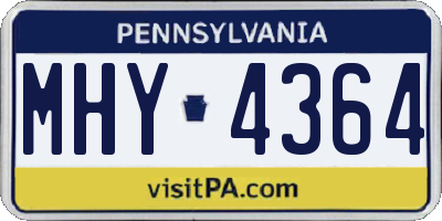 PA license plate MHY4364