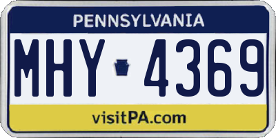 PA license plate MHY4369