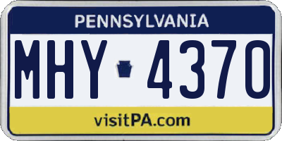 PA license plate MHY4370