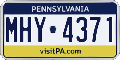 PA license plate MHY4371