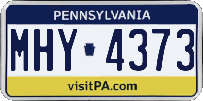 PA license plate MHY4373