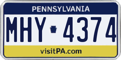 PA license plate MHY4374