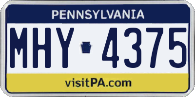 PA license plate MHY4375