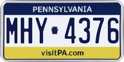PA license plate MHY4376