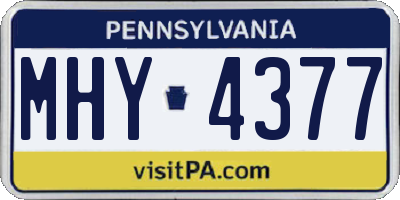PA license plate MHY4377