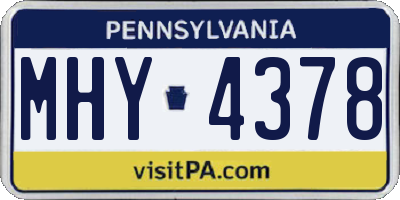 PA license plate MHY4378