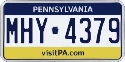 PA license plate MHY4379