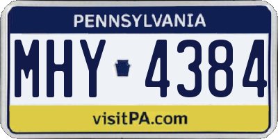 PA license plate MHY4384
