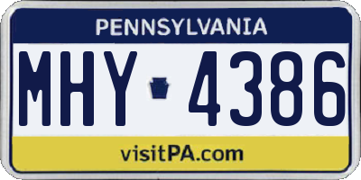 PA license plate MHY4386