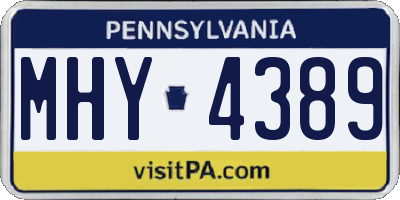 PA license plate MHY4389