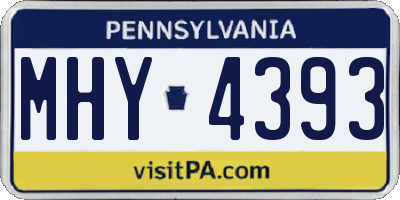 PA license plate MHY4393