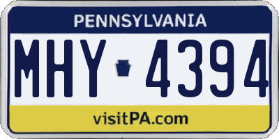 PA license plate MHY4394
