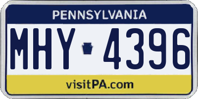 PA license plate MHY4396