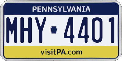 PA license plate MHY4401