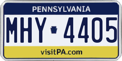PA license plate MHY4405