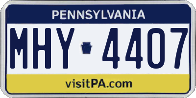 PA license plate MHY4407