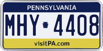 PA license plate MHY4408