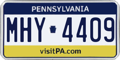 PA license plate MHY4409