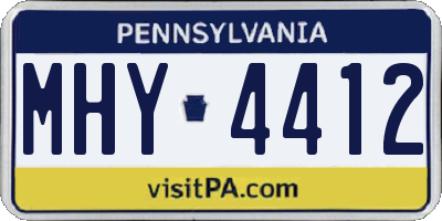 PA license plate MHY4412