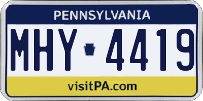 PA license plate MHY4419