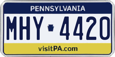 PA license plate MHY4420