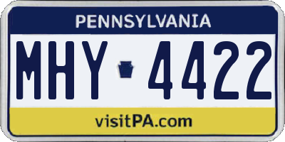 PA license plate MHY4422