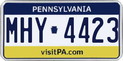 PA license plate MHY4423
