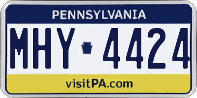 PA license plate MHY4424