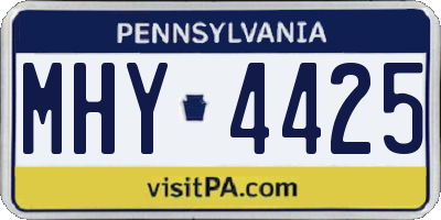 PA license plate MHY4425