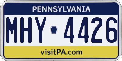 PA license plate MHY4426