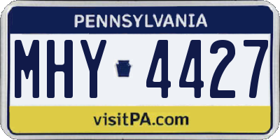 PA license plate MHY4427