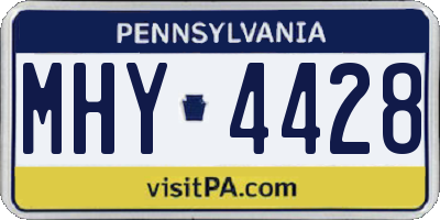 PA license plate MHY4428