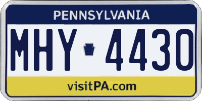 PA license plate MHY4430